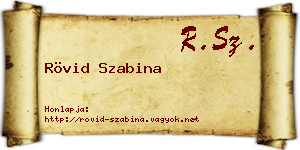 Rövid Szabina névjegykártya