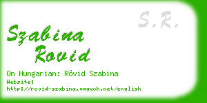 szabina rovid business card