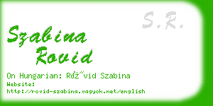 szabina rovid business card